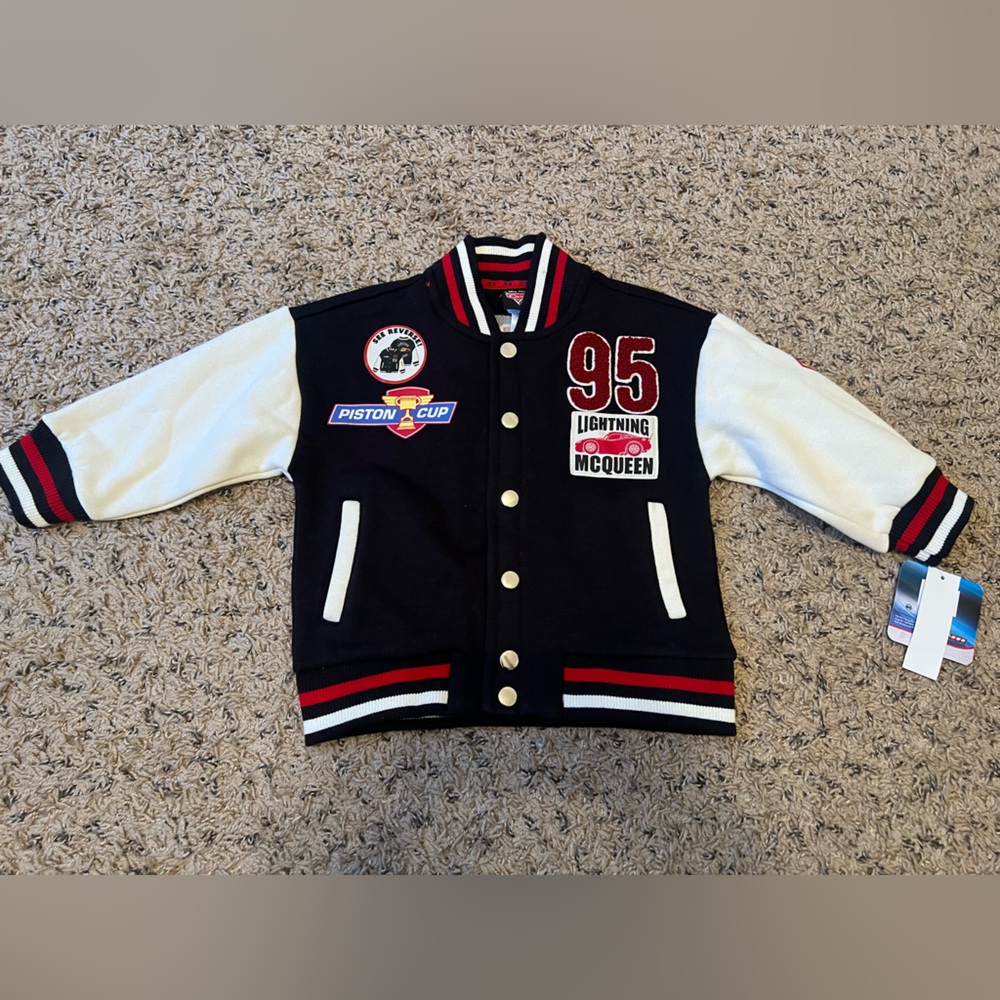 NWT Disney Cars Lightning McQueen Bomber Jacket Size 2T